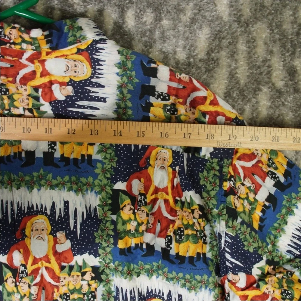 VTG Reyn Spooner Guy Buffet Santa & Elves Hawaiian Shirt Mens XL Egyptian Cotton - Picture 12 of 12
